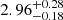 $ {2.96}_{{-0.18}}^{+{0.28}} $