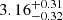 $ {3.16}_{{-0.32}}^{+{0.31}} $