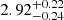 $ {2.92}_{{-0.24}}^{+{0.22}} $