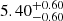 $ {5.40}_{{-0.60}}^{+{0.60}} $
