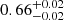 $ {0.66}_{{-0.02}}^{+{0.02}} $