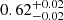 $ {0.62}_{{-0.02}}^{+{0.02}} $