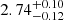 $ {2.74}_{{-0.12}}^{+{0.10}} $