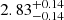 $ {2.83}_{{-0.14}}^{+{0.14}} $