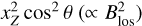 $x_Z^2\,{\cos ^2}\,\theta \,\left( { \propto \,B_{{\rm{los}}}^2} \right)$