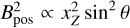 $B_{{\rm{pos}}}^2\, \propto \,x_Z^2\,{\sin ^2}\,\theta $