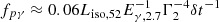 $ f_{p\gamma} \approx 0.06 L_{\mathrm{iso},52} E_{\gamma,2.7}^{-1} \Gamma_{2}^{-4} \delta t^{-1} $