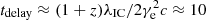 $ t_{\rm delay}\approx(1+z)\lambda_{\rm IC}/2\gamma_{\rm e}^2c\approx 10 $