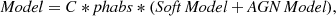 $$ \begin{aligned} \textit{Model} = C * \textit{phabs} * (\textit{Soft Model} + \textit{AGN Model}), \end{aligned} $$
