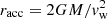 $ r_{\rm acc}=2GM/v_{\rm w}^2 $