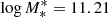$ \log{{M^*_{*}}} = 11.21 $