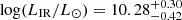 $ \log(L_{\mathrm{IR}}/L_{\odot})=10.28^{+0.30}_{-0.42} $