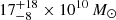 $ 17^{+18}_{-8}\times 10^{10}\,M_{\odot} $