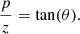 $$ \begin{aligned} \frac{p}{z} = \tan (\theta ) .\end{aligned} $$