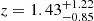 $ z=1.43^{+1.22}_{-0.85} $