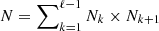 $ N=\sum\nolimits_{k=1}^{\ell-1}N_k\times N_{k+1} $