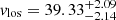 $ v_{\mathrm{los}} = 39.33^{+2.09}_{-2.14} $