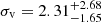 $ \sigma_{\mathrm{v}} = 2.31^{+2.68}_{-1.65} $