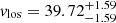 $ v_{\mathrm{los}} = 39.72^{+1.59}_{-1.59} $