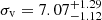 $ \sigma_{\mathrm{v}} = 7.07^{+1.29}_{-1.12} $