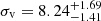 $ \sigma_{\mathrm{v}} = 8.24^{+1.69}_{-1.41} $