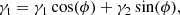 $$ \begin{aligned} \gamma _{\rm t} = \gamma _1 \cos (\mathrm \phi ) + \gamma _2 \sin (\mathrm \phi ), \end{aligned} $$