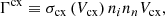 $$ \begin{aligned}&\Gamma ^\mathrm{cx} \equiv \sigma _{\rm cx}\left(V_{\rm cx}\right) n_{i} n_{n} V_{\rm cx}, \end{aligned} $$