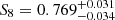 $ S_8=0.769^{+0.031}_{-0.034} $
