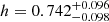 $ h=0.742^{+0.096}_{-0.098} $