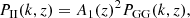 $$ \begin{aligned}&P_{\rm II} (k, z) = A_1(z)^2 P_{\rm GG}(k,z),\end{aligned} $$