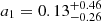 $ a_1=0.13^{+0.46}_{-0.26} $
