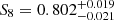 $ S_8=0.802^{+0.019}_{-0.021} $