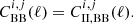 $$ \begin{aligned}&C_{\rm BB}^{i,j}(\ell ) = C_{\rm II, BB}^{i,j}(\ell ). \end{aligned} $$