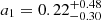 $ a_1=0.22^{+0.48}_{-0.30} $