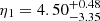 $ \eta_1=4.50^{+0.48}_{-3.35} $