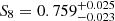 $ S_8=0.759^{+0.025}_{-0.023} $