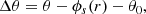 $$ \begin{aligned} \Delta \theta = \theta - \phi _s(r) - \theta _0, \end{aligned} $$