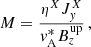 $$ \begin{aligned} M=\frac{\eta ^{X} J_{ y}^{X}}{{v}_{\rm A}^{*} B_z^\mathrm{up}}\,, \end{aligned} $$