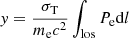 $$ \begin{aligned} { y}={\sigma _{\rm T} \over m_{\rm e} c^2} \int _{\rm los} P_{\rm e} \mathrm{d}l \end{aligned} $$