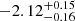 $ -2.12^{+0.15}_{-0.16} $