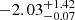 $ -2.03^{+1.42}_{-0.07} $