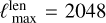 $\ell _{\max }^{{\rm{len}}} = 2048$