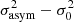 $ \sigma^2_{\mathrm{asym}}-\sigma^2_0 $