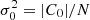 $ \sigma^2_0 = |C_0|/N $