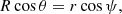 $$ \begin{aligned} R\cos {\theta }= r \cos {\psi },\end{aligned} $$