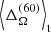 $ \left\langle\Delta_\Omega^{(60)}\right\rangle_{\rm t} $