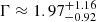 $ \Gamma\approx1.97^{+1.16}_{-0.92} $