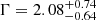 $ \Gamma=2.08^{+0.74}_{-0.64} $