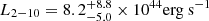 $ L_{\mathrm{2-10}} = 8.2^{+8.8}_{-5.0}\times10^{44}\rm \mathrm{erg~s}^{-1} $