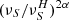 $ (\nu_S/\nu_S^H)^{2\alpha} $